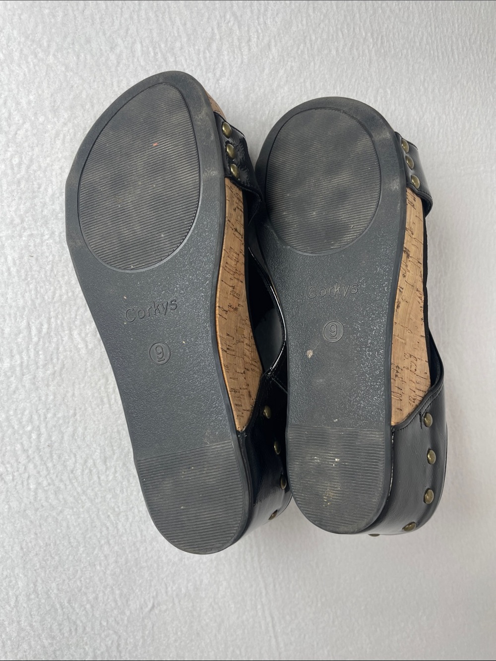 Corkys Carley Wedges in Black Crinkle Patent - Picture 9 of 9